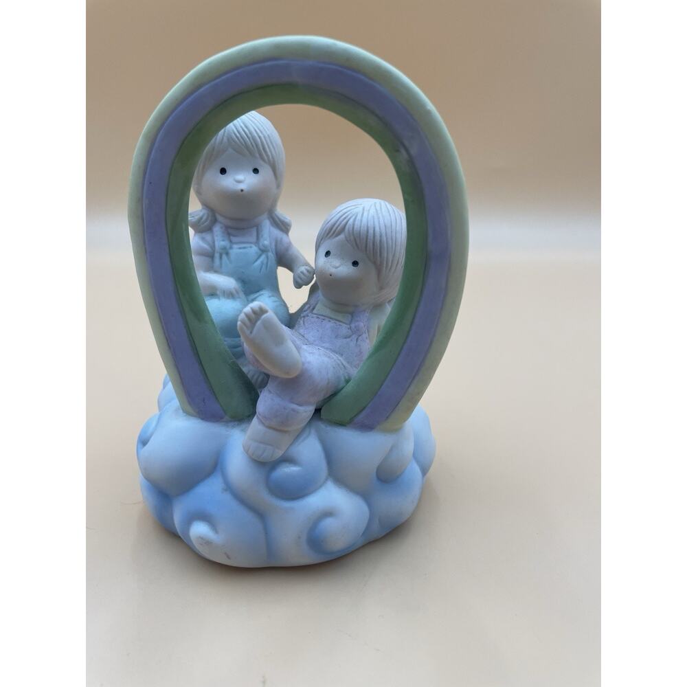 Mann,Vintage Music Box BOY/GIRL RAINBOW Japan WORKS GREAT